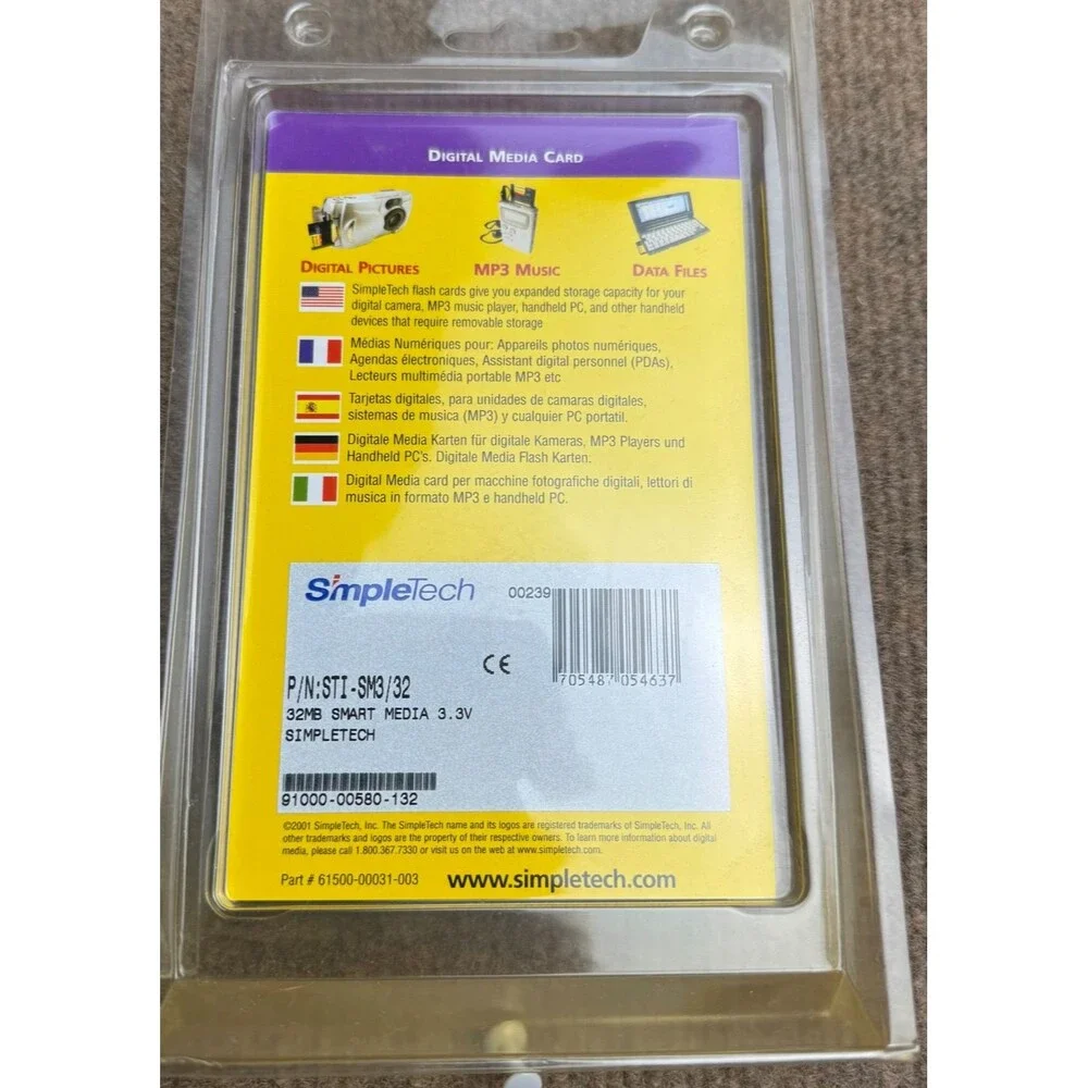 SimpleTech SmartMedia Card 32MB STI-SM3/32 NEW